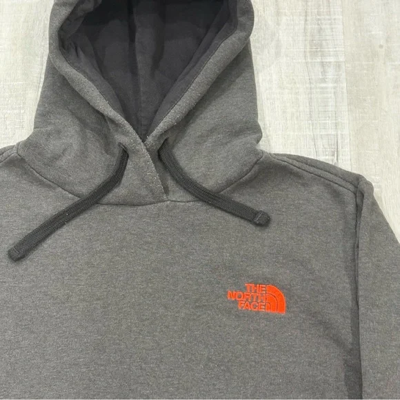 The North Face Charcoal Hoodie with Orange Logo - Picture 2 of 3